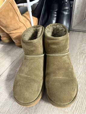 UGG Mini Boot in Olive Suede
